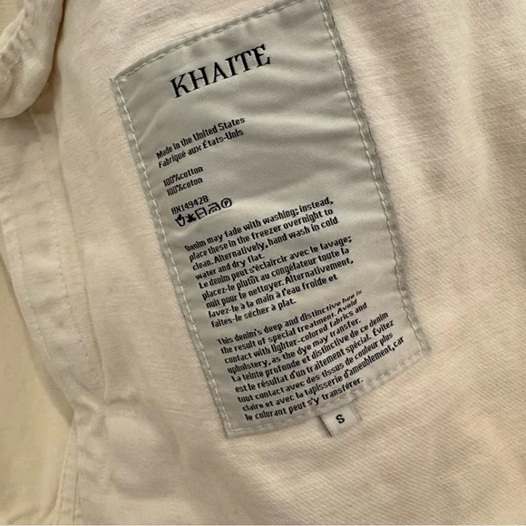 KHAITE Ivory Grizzo Oversized Denim Jacket, S - Picture 6 of 7